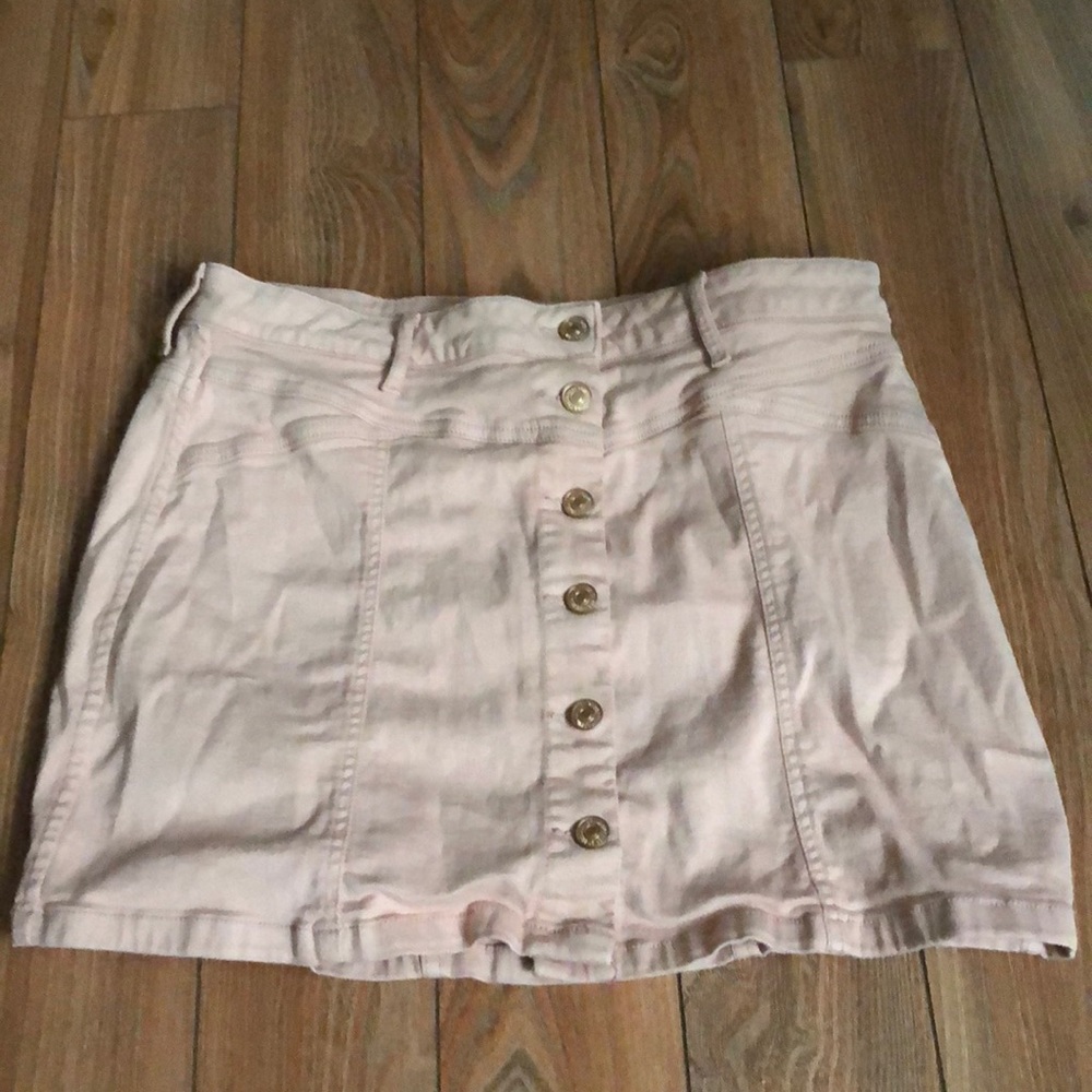 Light Pink Denim Skirt